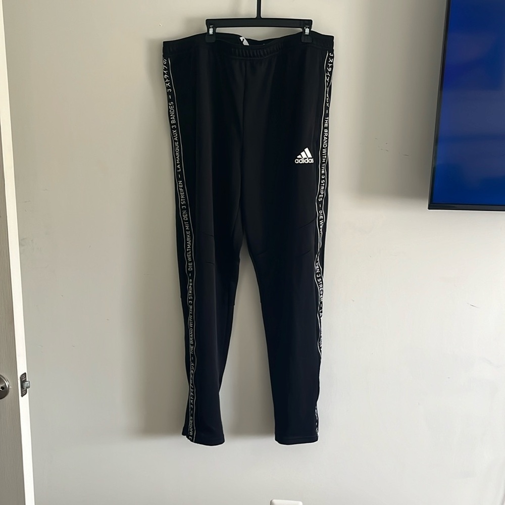 Adidas, 3 stripes black track pants, Size: Extra Large (XL)